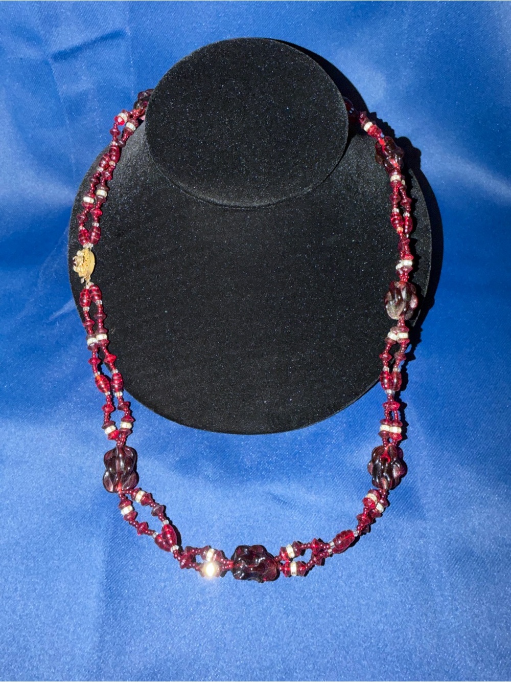 Vintage Miriam Haskell Necklace - Rare - Red /Gold Tone